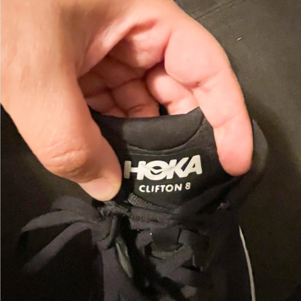 Hoka One One Black and White Athletic Shoes with Maximalist Cushioning - Picture 4 of 11